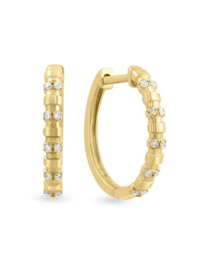 Effy Women's 14k Yellow Gold & 0.08 Tcw Diamond Hoop Earrings