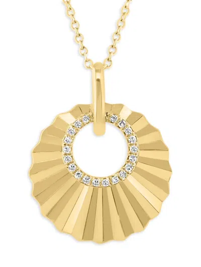 Effy Women's 14k Yellow Gold & 0.08 Tcw Diamond Pendant Necklace
