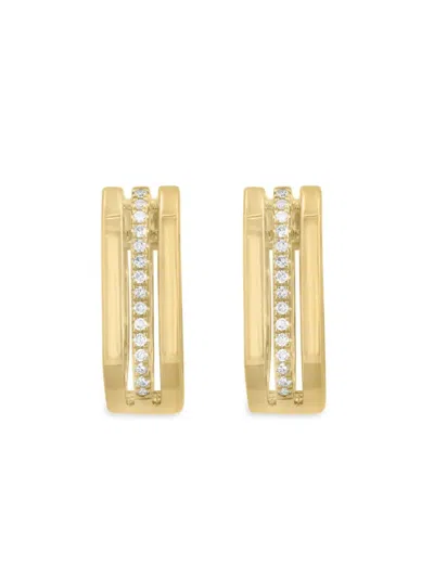 Effy Women's 14k Yellow Gold & 0.09 Tcw Diamond Huggie Earrings