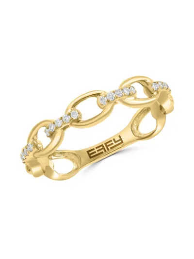 Effy Women's 14k Yellow Gold & 0.09 Tcw Diamond Ring