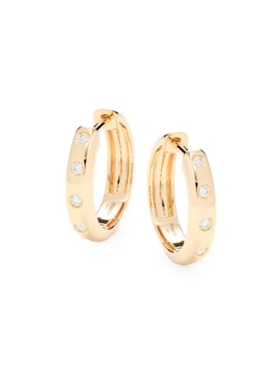 Effy Women's 14k Yellow Gold & 0.10 Tcw Diamond Huggie Earrings