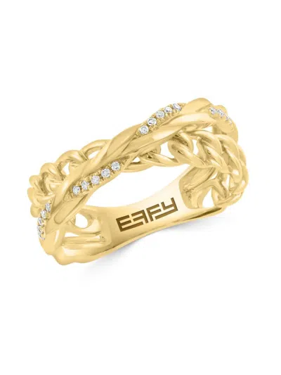 Effy Women's 14k Yellow Gold & 0.10 Tcw Diamond Ring