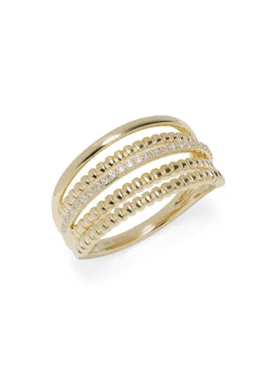 Effy Women's 14k Yellow Gold & 0.10 Tcw Diamond Ring In Brown