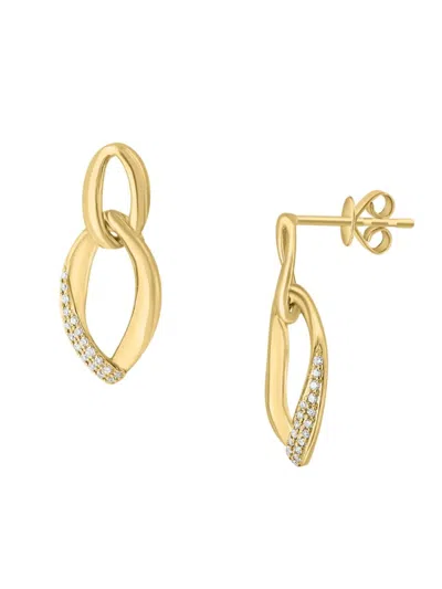 Effy Women's 14k Yellow Gold & 0.11 Tcw Diamond Drop Earrings