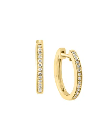 Effy Women's 14k Yellow Gold & 0.11 Tcw Diamond Huggie Earrings