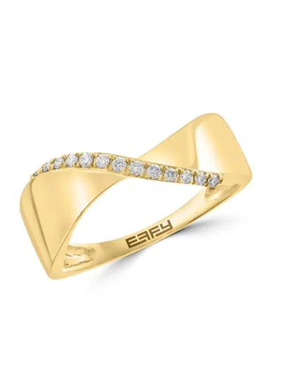 Effy Women's 14k Yellow Gold & 0.11 Tcw Diamond Ring