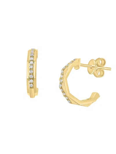 Effy Women's 14k Yellow Gold & 0.12 Tcw Diamond Earrings
