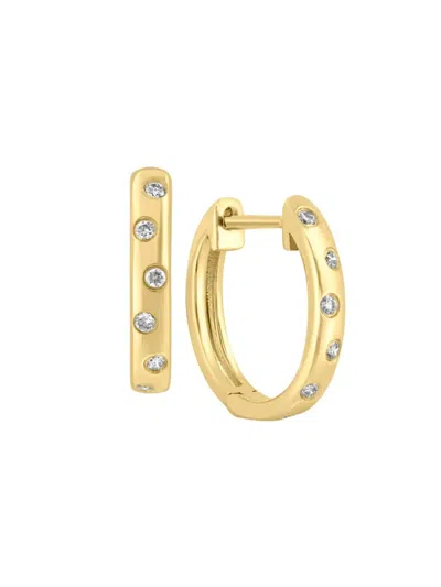 Effy Women's 14k Yellow Gold & 0.12 Tcw Diamond Huggie Earrings