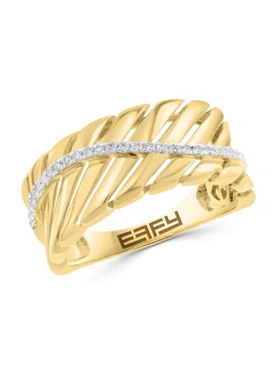 Effy Women's 14k Yellow Gold & 0.12 Tcw Diamond Ring