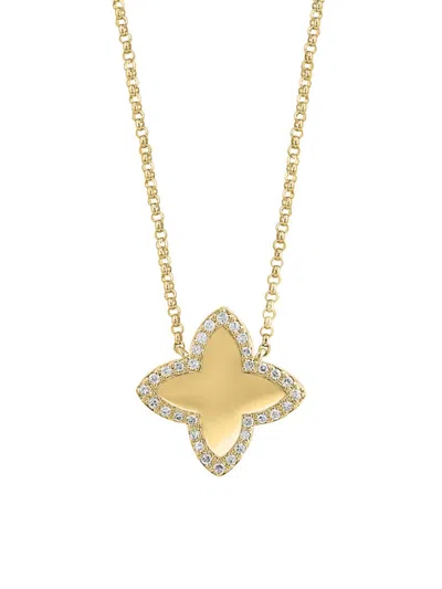 Effy Women's 14k Yellow Gold & 0.12 Tcw Diamond Star Pendant Necklace