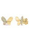 Effy Women's 14k Yellow Gold & 0.13 Tcw Diamond Butterfly Stud Earrings In Yellow Gold
