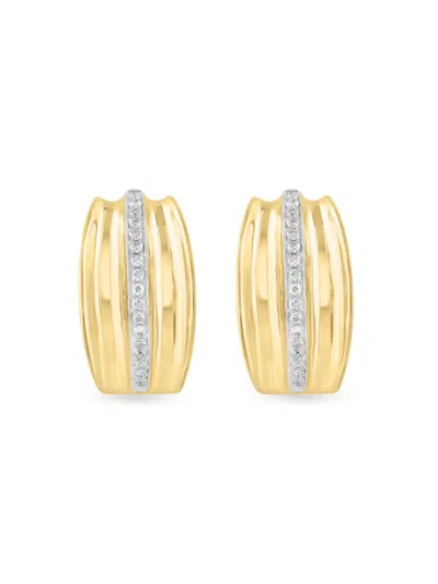 Effy Women's 14k Yellow Gold & 0.13 Tcw Diamond Huggie Earrings