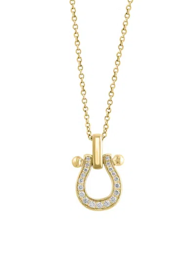 Effy Women's 14k Yellow Gold & 0.14 Tcw Diamond Horseshoe Pendant Necklace