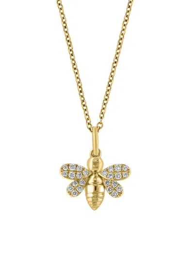 Effy Women's 14k Yellow Gold & 0.15 Tcw Diamond Bee Pendant Necklace