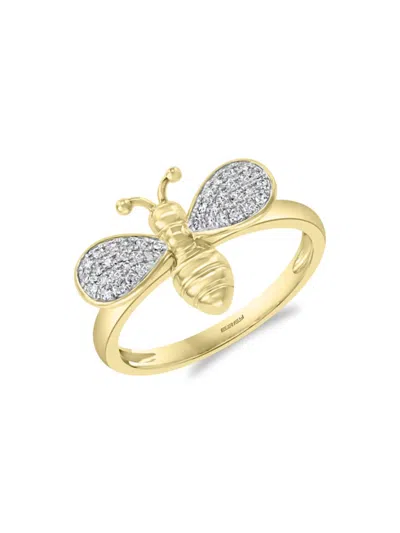 Effy Women's 14k Yellow Gold & 0.15 Tcw Diamond Bee Ring