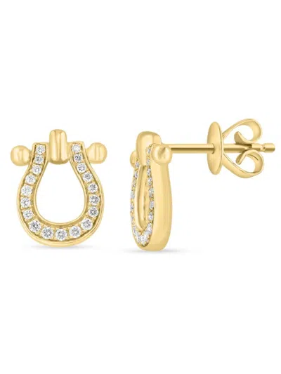 Effy Women's 14k Yellow Gold & 0.15 Tcw Diamond Horseshoe Stud Earrings