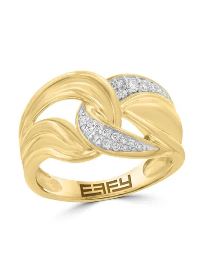 Effy Women's 14k Yellow Gold & 0.15 Tcw Diamond Ring