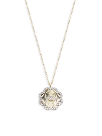Effy Women's 14k Yellow Gold & 0.17 Tcw Diamond Pendant Necklace