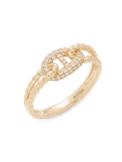 Effy Women's 14k Yellow Gold & 0.18 Tcw Diamond Ring