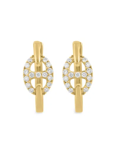 Effy Women's 14k Yellow Gold & 0.19 Tcw Diamond Huggie Earrings