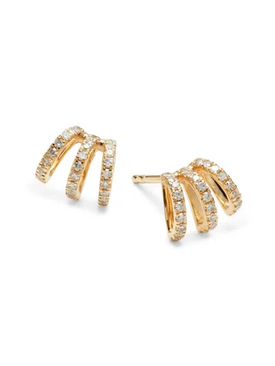 Effy Women's 14k Yellow Gold & 0.22 Tcw Diamond Ring Stud Earrings