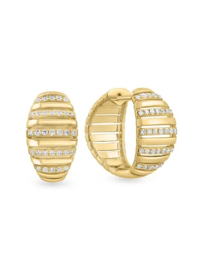 Effy Women's 14k Yellow Gold & 0.23 Tcw Diamond Huggie Earrings