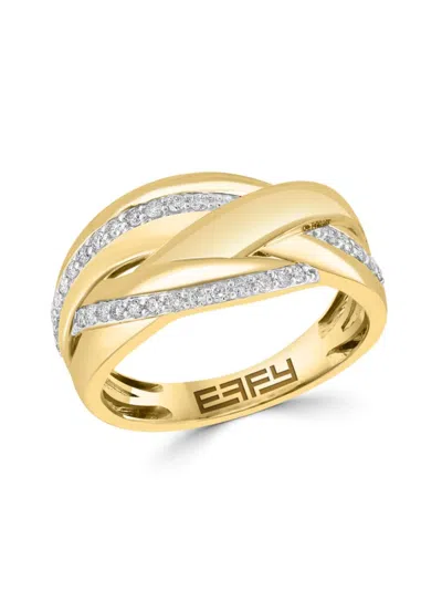 Effy Women's 14k Yellow Gold & 0.24 Tcw Diamond Braid Ring