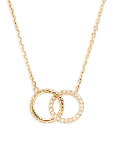 Effy Women's 14k Yellow Gold & 0.24 Tcw Diamond Interlocking Pendant Necklace