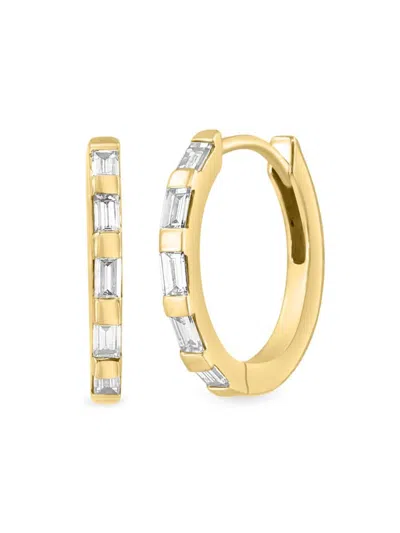 Effy Women's 14k Yellow Gold & 0.25 Tcw Diamond Huggie Earrings