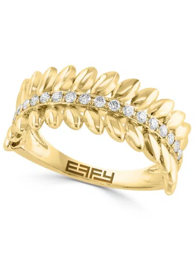 Effy Women's 14k Yellow Gold & 0.25 Tcw Diamond Leaf Ring