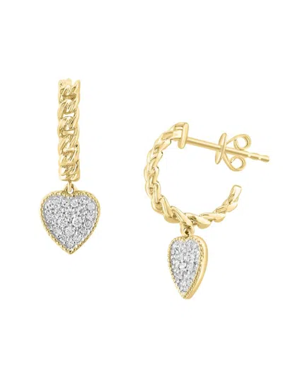 Effy Women's 14k Yellow Gold & 0.25 Tcw Diamond Link Chain Huggie Earrings