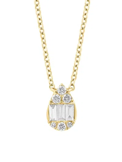 Effy Women's 14k Yellow Gold & 0.25 Tcw Diamond Teardrop Pendant Necklace/17"