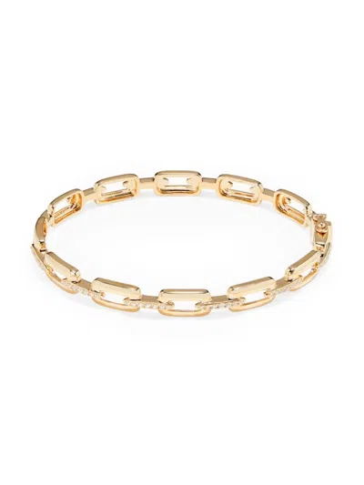 Effy Women's 14k Yellow Gold & 0.26 Tcw Diamond Chain Cuff Bracelet
