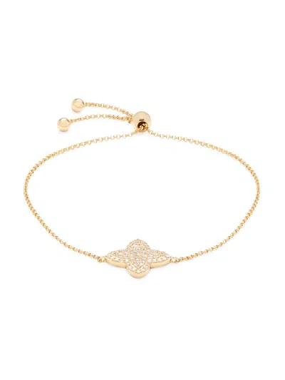 Effy Women's 14k Yellow Gold & 0.27 Tcw Diamond Clover Bolo Bracelet
