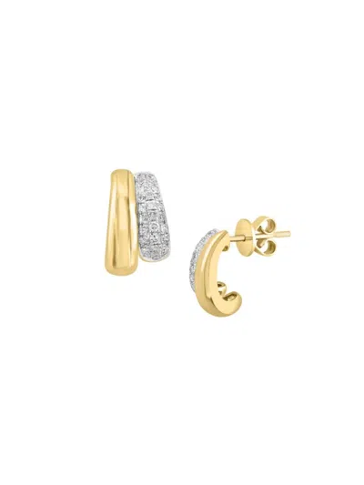 Effy Women's 14k Yellow Gold & 0.29 Tcw Diamond Huggie Earrings