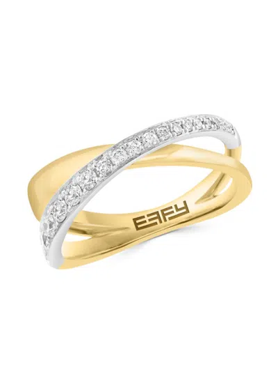 Effy Women's 14k White, Yellow Gold & 0.31 Tcw Diamond Ring