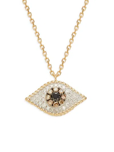 Effy Women's 14k Yellow Gold & 0.33 Tcw Diamond Evil Eye Pendant Necklace