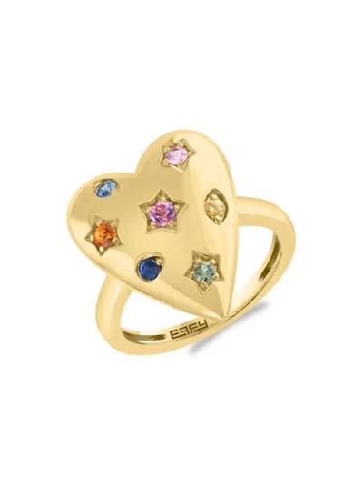 Effy Women's 14k Yellow Gold & 0.33 Tcw Mixed Sapphire Ring