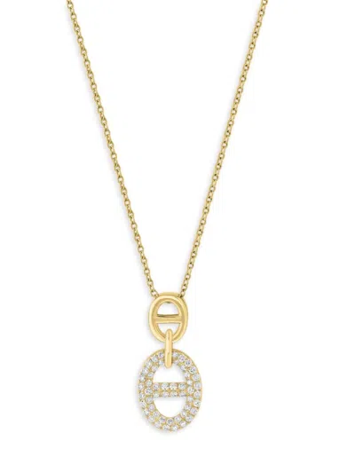 Effy Women's 14k Yellow Gold & 0.34 Rcw Diamond Pendant Necklace