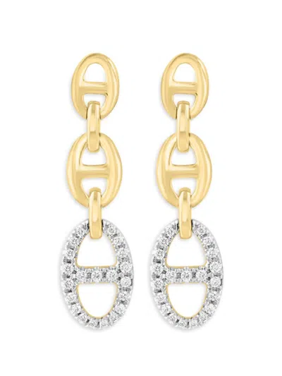 Effy Women's 14k Yellow Gold & 0.34 Tcw Diamond Drop Earrings