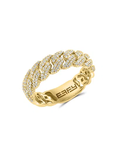 Effy Women's 14k Yellow Gold & 0.35 Tcw Diamond Link Chain Ring