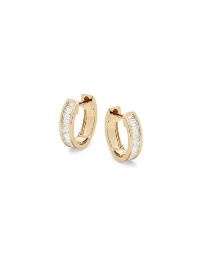 Effy Women's 14k Yellow Gold & 0.38 Tcw Channel Diamond Hoop Earrings