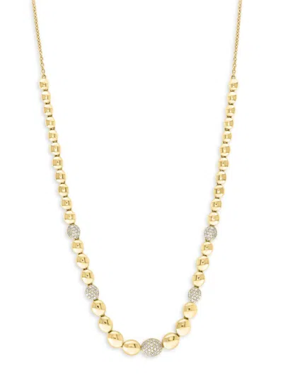 Effy Women's 14k Yellow Gold & 0.44 Tcw Diamond Graduated Bead Necklace