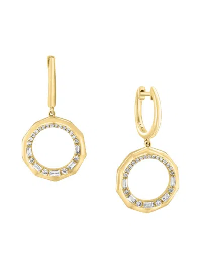 Effy Women's 14k Yellow Gold & 0.44 Tcw Diamond Huggie Hoop Earrings