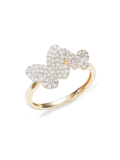 Effy Women's 14k Yellow Gold & 0.48 Tcw Diamond Butterfly Ring