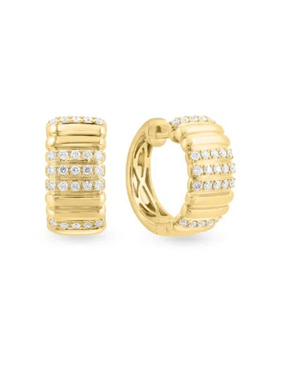 Effy Women's 14k Yellow Gold & 0.49 Tcw Diamond Huggie Earrings