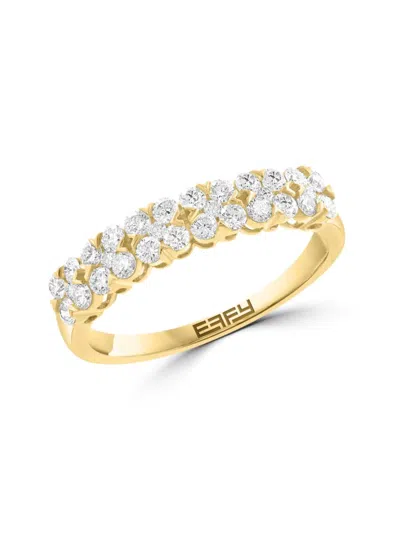 Effy Women's 14k Yellow Gold & 0.65 Tcw Diamond Cluster Band Ring
