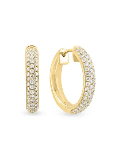 Effy Women's 14k Yellow Gold & 0.75 Tcw Diamond Huggie Earrings