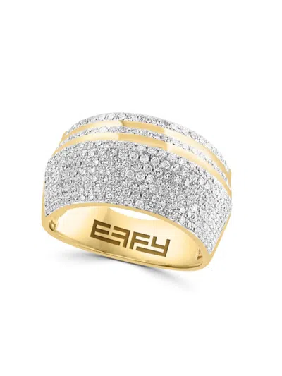 Effy Women's 14k Yellow Gold & 0.86 Tcw Diamond Ridge Dome Ring