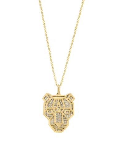 Effy Women's 14k Yellow Gold & 0.88 Tcw Pavé Diamond Panther Pendant Necklace
